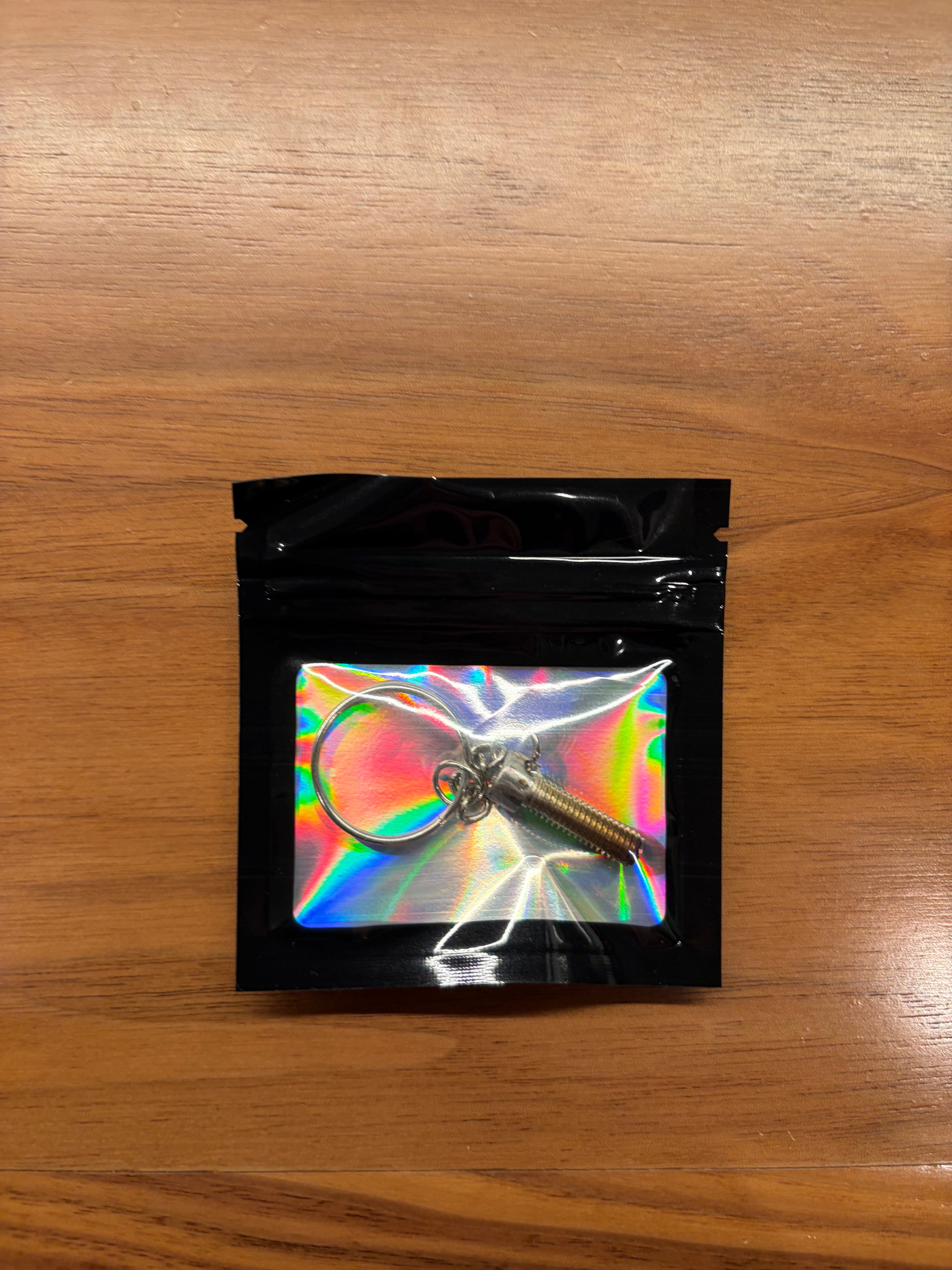 Burnt titanium keychain