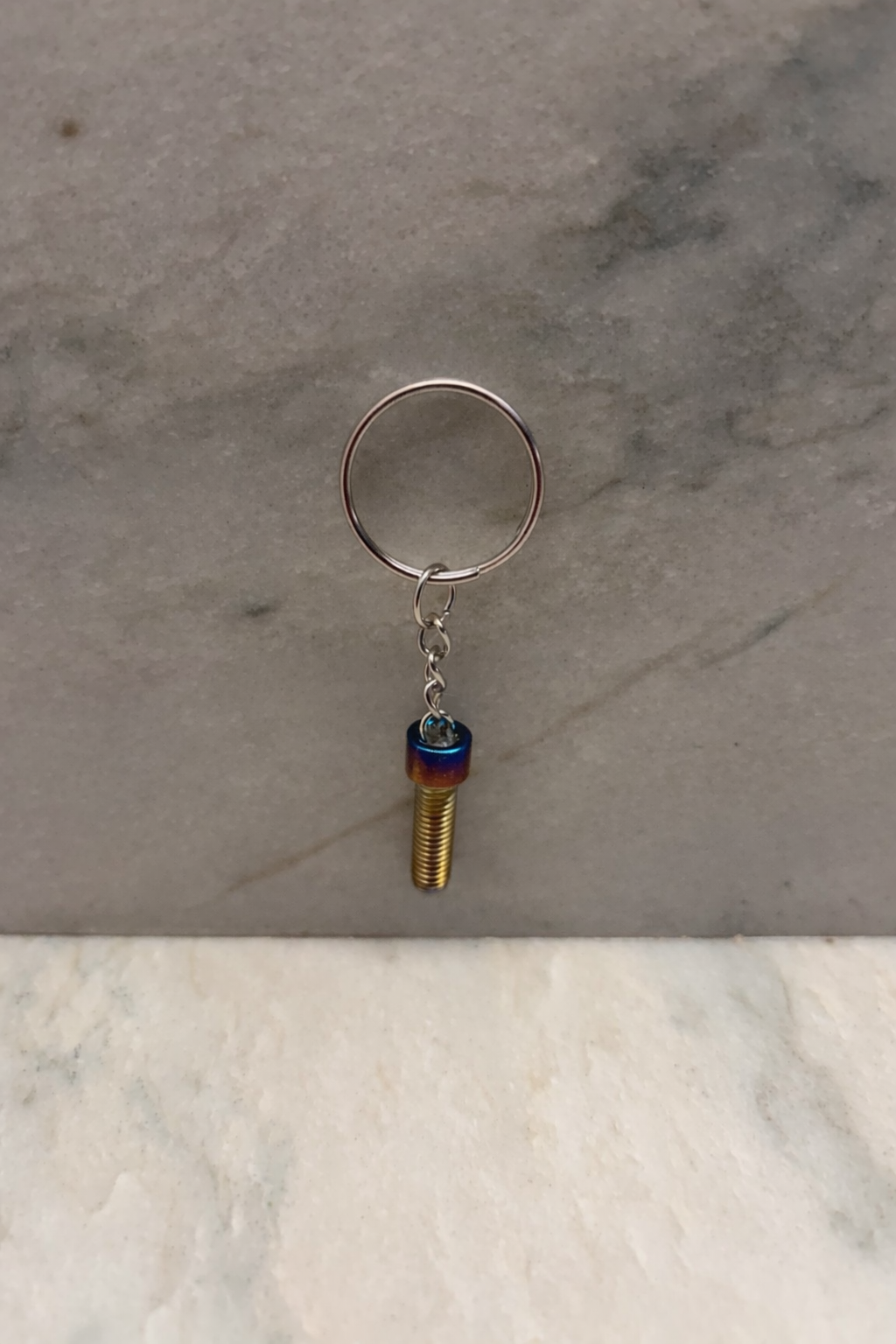 Burnt titanium keychain