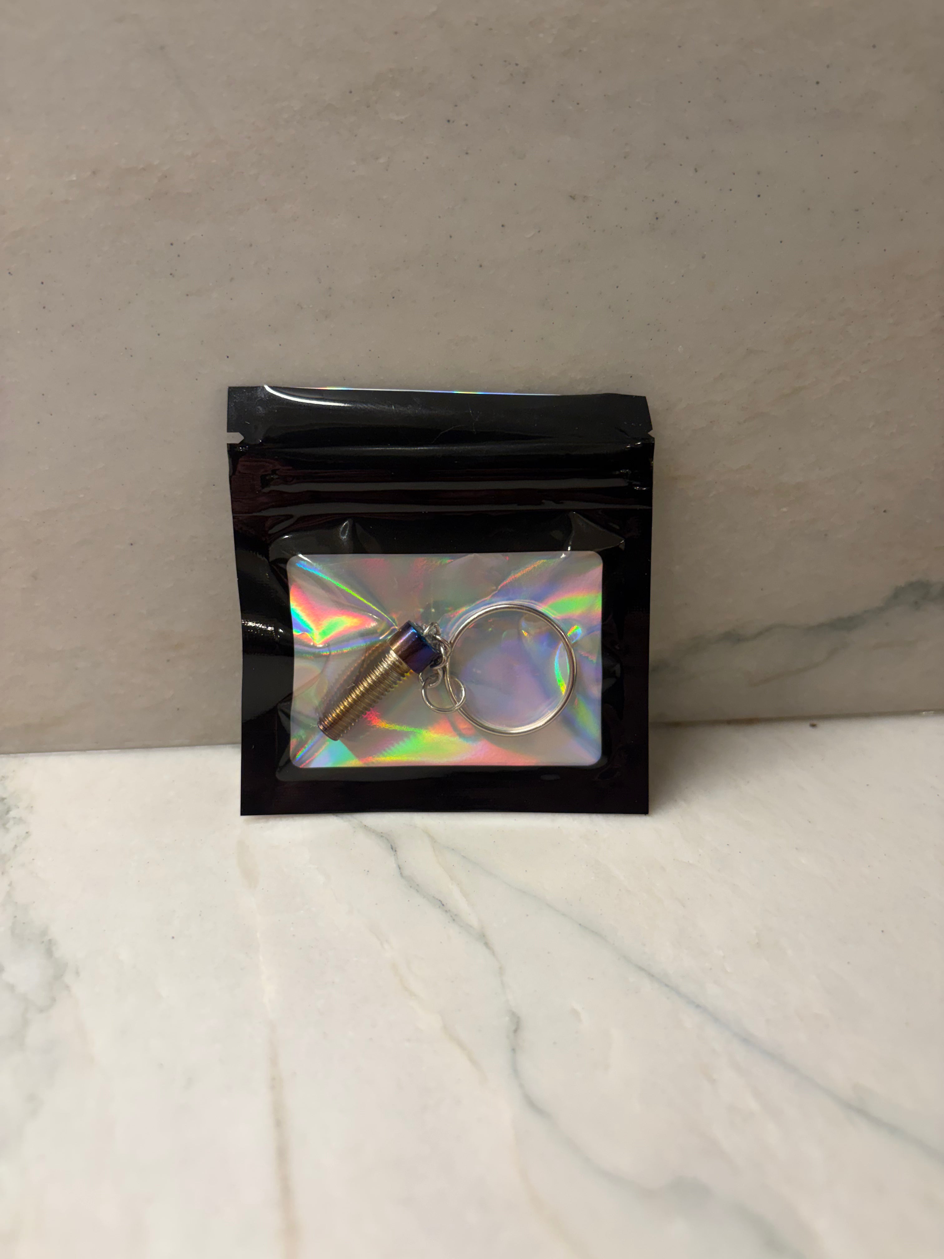 Burnt titanium keychain